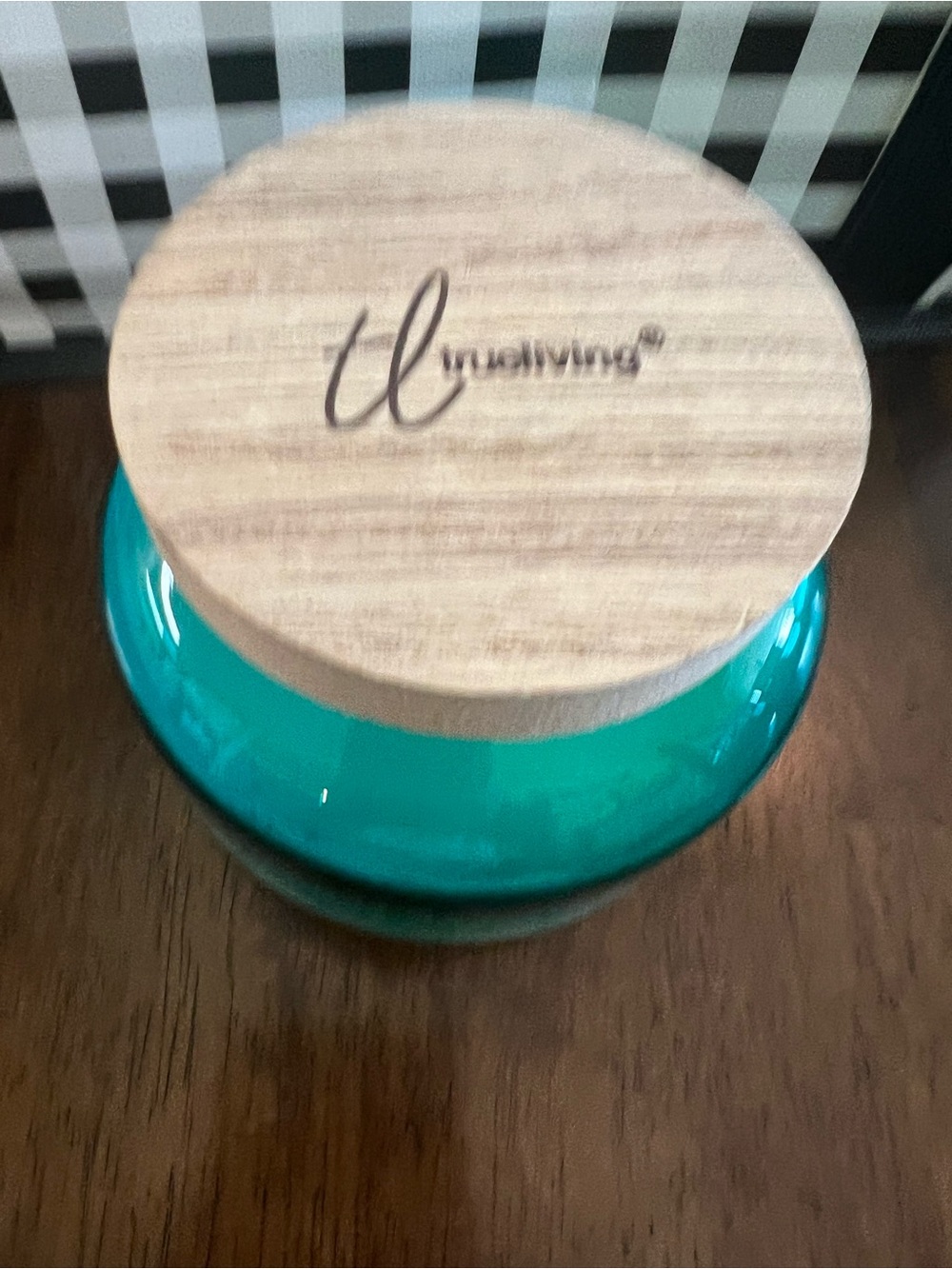 Candle - Seafoam Wave-Teal Glass Jar Candle with Natural Wood Lid - Home Accents